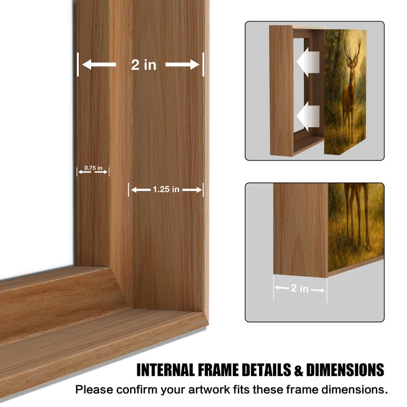 Prixas Print Floater Frame for 1.25 thick Canvas, Available in 25+ size and 4 Color, Wood-Look Floating Frame for Finished Canvas Artist Panel Oil Painting Wall Art DÃ©cor (Light Oak Frame, 18"x24") - Image 4